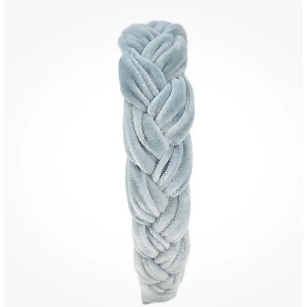 Elemis Womens Velvet Braided Headband Hair Accessory Blue- NEW